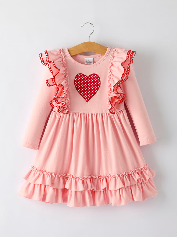 valentine-s-day-sweetheart-pink-ruffle-girls-dress-Sophia's Style-Dress-1