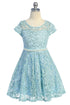 Girls Multi Color Sequin Lace Pearl Belt Skater Flower Girl Christmas Dress 2-14