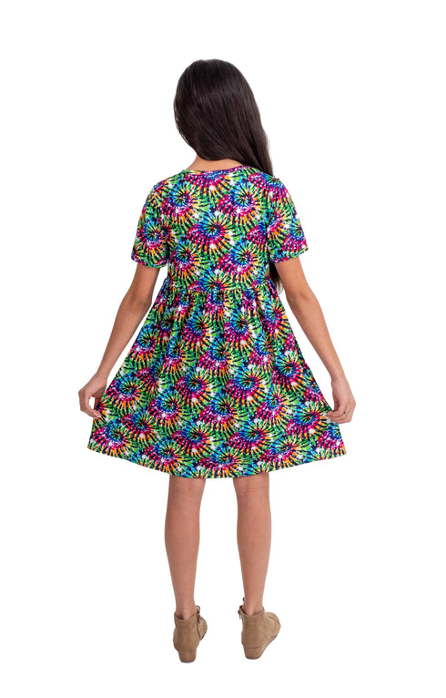 neon-swirl-short-sleeve-milk-silk-dress Great Lakes kids - Sophia's Style-4