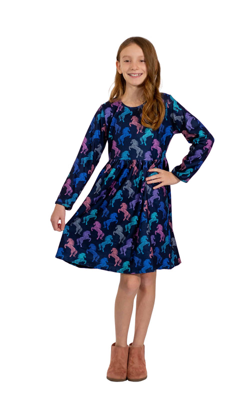 saddle-up-long-sleeve-milk-silk-dress Great Lakes kids - Sophia's Style-4
