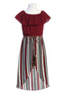 Girls Off-Shoulder Drawstring Striped Jumpsuit Dress 4-14 - SophiasStyle.com