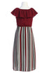 Girls Off-Shoulder Drawstring Striped Jumpsuit Dress 4-14 - SophiasStyle.com