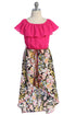 Girls Off-Shoulder Drawstring Floral Jumpsuit Dress 4-14 - SophiasStyle.com