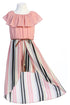 Girls Off-Shoulder Drawstring Striped Jumpsuit Dress 4-14 - SophiasStyle.com