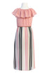 Girls Off-Shoulder Drawstring Striped Jumpsuit Dress 4-14 - SophiasStyle.com