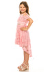 Girls High-Low Floral Lace Overlay Flower Girl Dress 4-14 - SophiasStyle.com