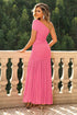 one-shoulder-ruched-maxi-dress Sophia's Trends - Sophia's Style-Pink-S