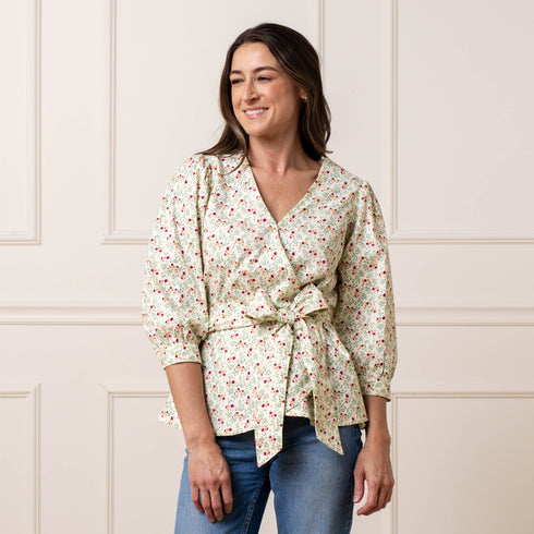 puff-sleeve-wrap-top Sophia's Style-3