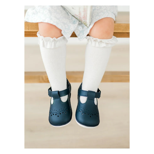 Zapatos de moda Mary Jane con diseño de ojales marrones para bebés y niñas, talla 1-7