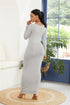 round-neck-long-sleeve-maxi-wrap-dress Sophia's Trends - Sophia's Style-Light Gray-L