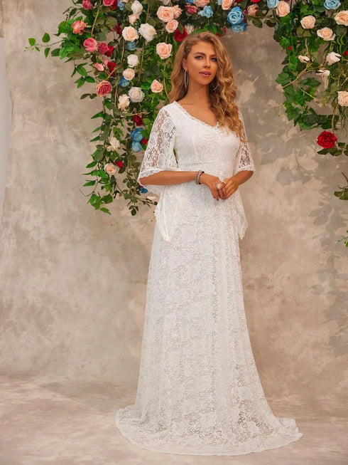 lace-v-neck-floor-length-dress-OhSoStyled-Sophia's-Style-4