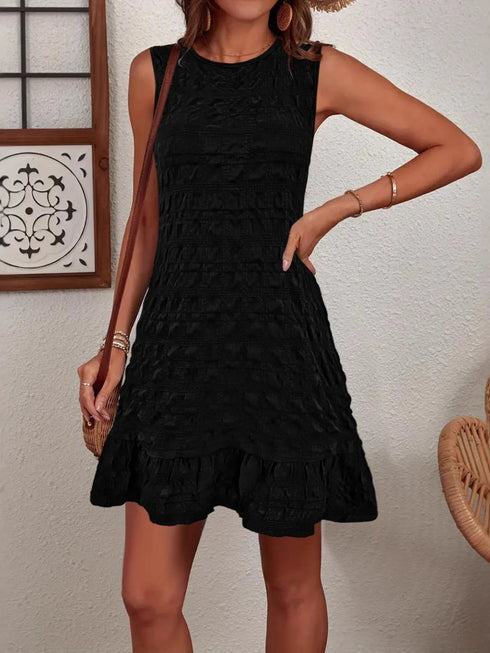 ruffled-hem-sleeveless-mini-dress-Sophia's Style-6