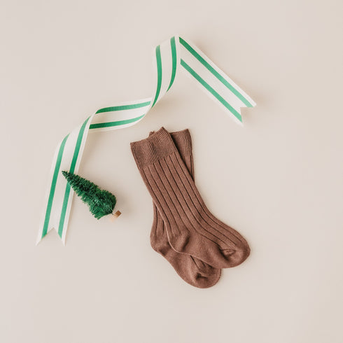 llb-standard-knee-high-socks Little Love Bug - Sophia's Style-Kids Shoes-size-Root Beer-