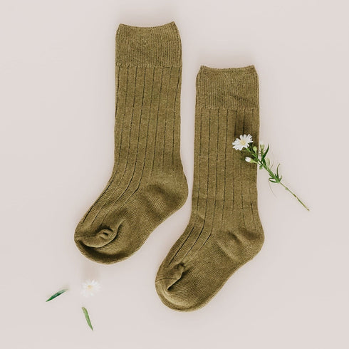 llb-standard-knee-high-socks Little Love Bug - Sophia's Style-Kids Shoes-size-Olive Branch-