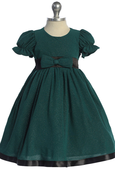 Baby Girls Elegant Dress with Bow Accent 6-24 Months