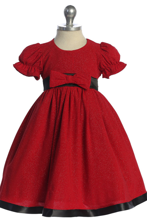 Baby Girls Elegant Dress with Bow Accent 6-24 Months
