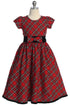 Girls Contrast Waistline Holiday Dress with Bow 4-14