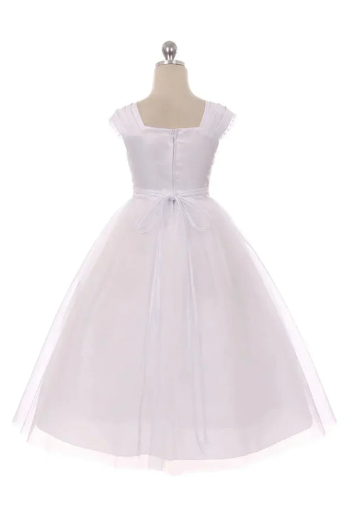 Big Girls White Beadwork Junior Bridesmaid Plus Size Dress 18.5-20.5