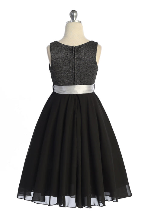 Girls Multi Color Glitter V Neckline Flower Girl Dress 4-16