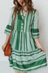 ethnic-print-half-button-3-4-sleeve-casual-dress-OhSoStyled-Sophia's-Style-1