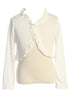 Girls Elegant Ruffle Trim Long Sleeve Bolero Shrug 2-16