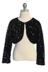 Girls Sparkle Sequin Long Sleeve Velvet Bolero 2-14