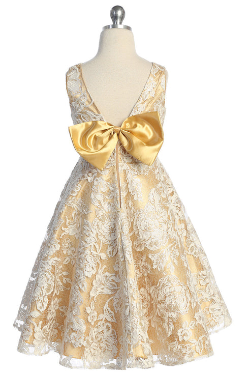 Girls Floral Brocade Party Dress 2T-14
