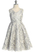 Girls Floral Brocade Party Dress 2T-14