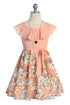 Girls Ruffled Off Shoulder Neckline Dress with Floral Print, Sizes 2-14