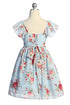 Girls Pebble Georgette Ruffle Sleeve Easter Dress Sizes 2-16