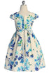Girls Lace Trim Floral Cap Sleeve Dress 2-14