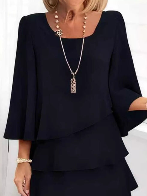 full-size-ruffled-layered-3-4-sleeve-dress-plus-size-OhSoStyled-Sophia's-Style-8