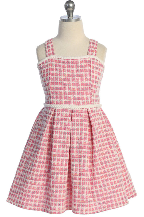 Girls Checkered Dress and Jacket Outfit Set, Sizes 4-14