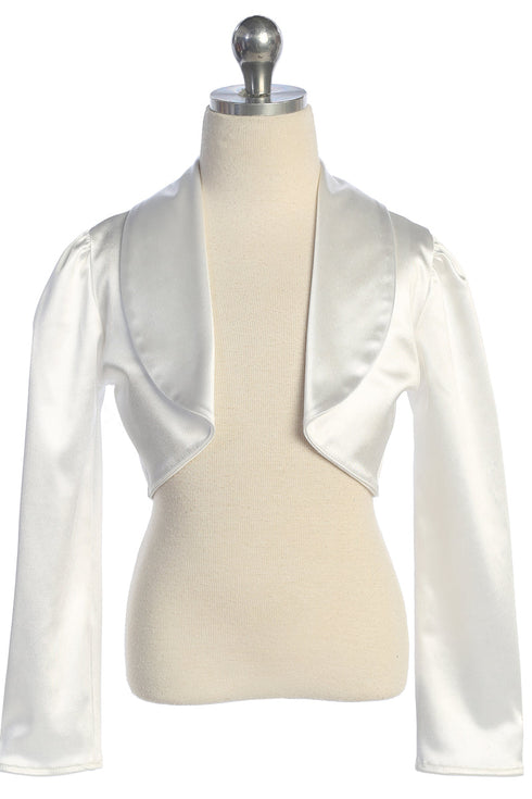 Elegant Girls Satin Stretch Bolero – Classic Black & White 2-14