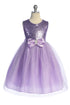 Girls Sequin Party Dress with Elegant Bow 4-14
