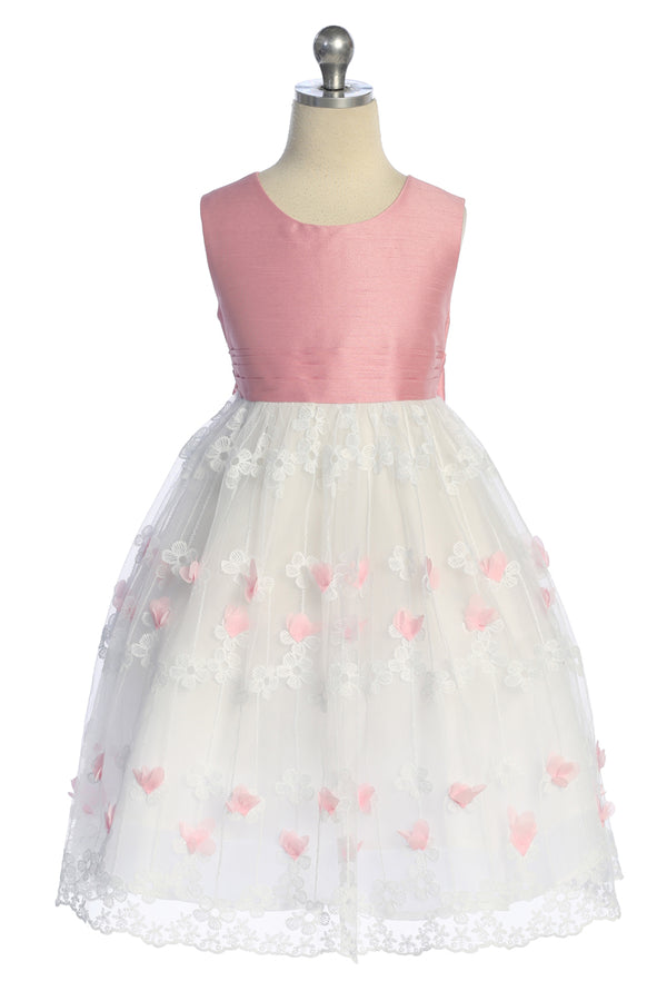 Elegant 3D Embroidery Flower Girl Dress – 2-14