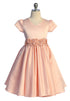 Girls Satin Special Occasion Dress with Removable 3D Floral Belt 2-16