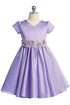 Girls Satin Special Occasion Dress with Removable 3D Floral Belt 2-16