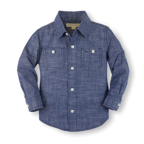organic-chambray-button-down-shirt-baby Hope & Henry - Sophia's StyleShirts-1