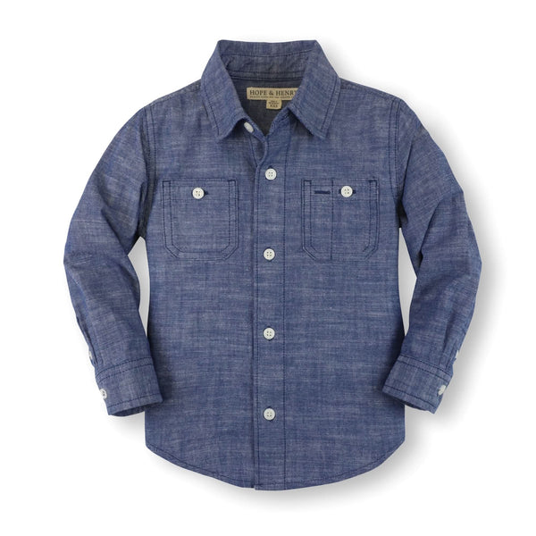 organic-chambray-button-down-shirt Hope & Henry - Sophia's StyleShirts-1