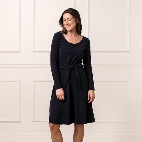 organic-long-sleeve-tie-waist-knit-dress Sophia's StyleDresses-1