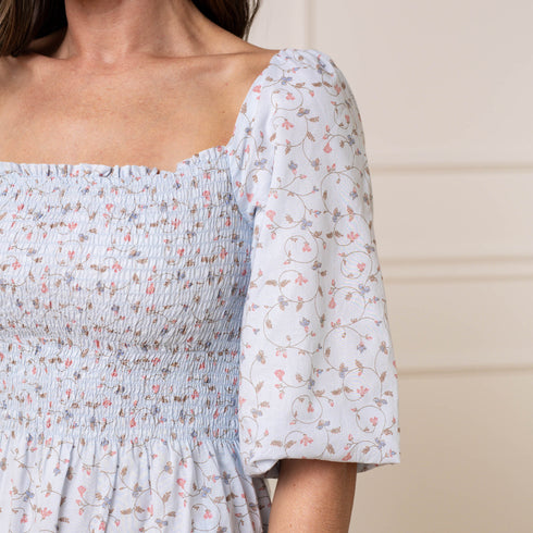 smocked-bubble-sleeve-organic-dress Sophia's Style-3