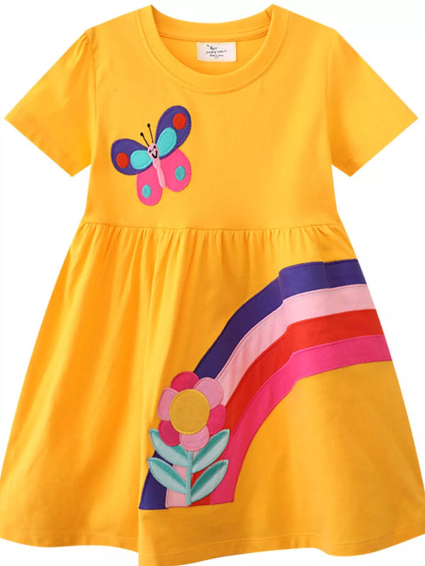 childrens-butterfly-rainbow-round-neck-casual-dress-ohso-kids-sophias-style-1