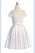 Girls Sequin Lace & Satin Pearl Belt Special Occasion Dress 2-16