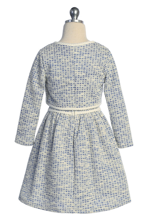 Girls Tweed-Style Dress & Matching Jacket 2-Piece Set 2-14