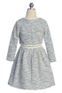 Girls Tweed-Style Dress & Matching Jacket 2-Piece Set 2-14