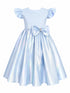 Girls Satin Special Occasion Dress with Removable Bow 2-16