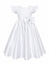 Girls Satin Special Occasion Dress with Removable Bow 2-16