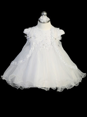 Elegant White Lace Christening Gown – Timeless Baptism Dress for Baby Girls 0-24M