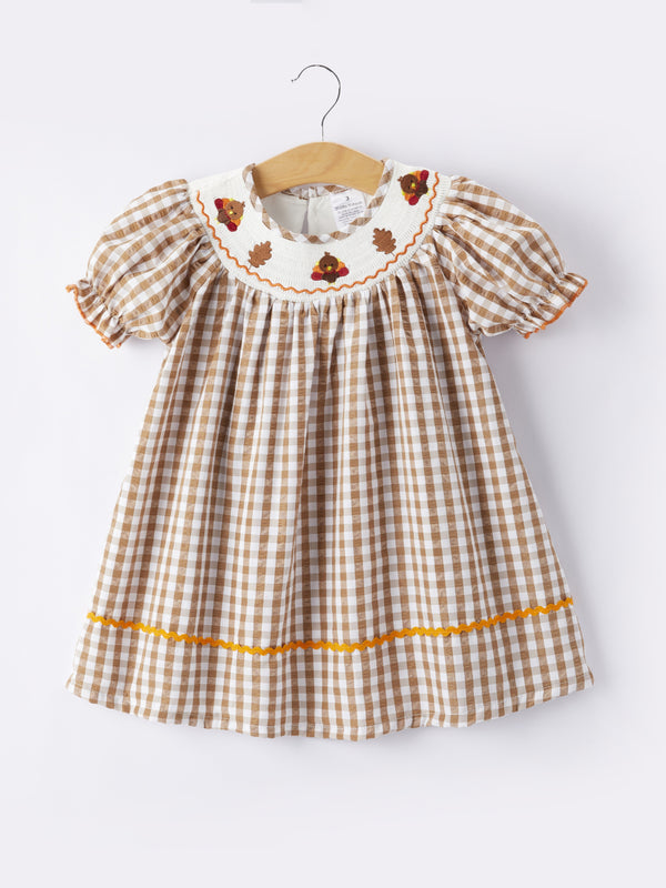 girls-thanksgiving-turkey-smocking-embroidered-brown-plaid-dress Rylee-Faith-Designs-Sophia's StyleDress-1